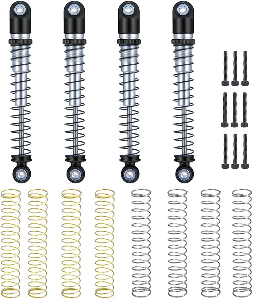 RC-Hub 4Pcs Aluminum Shock Absorber Damper 48mm for 1/24 Axial SCX24 90081 Deadbolt AXI00001 AXI00002 AXI00004 AXI00005 AXI00006 RC Crawler Car(Purple+Black)