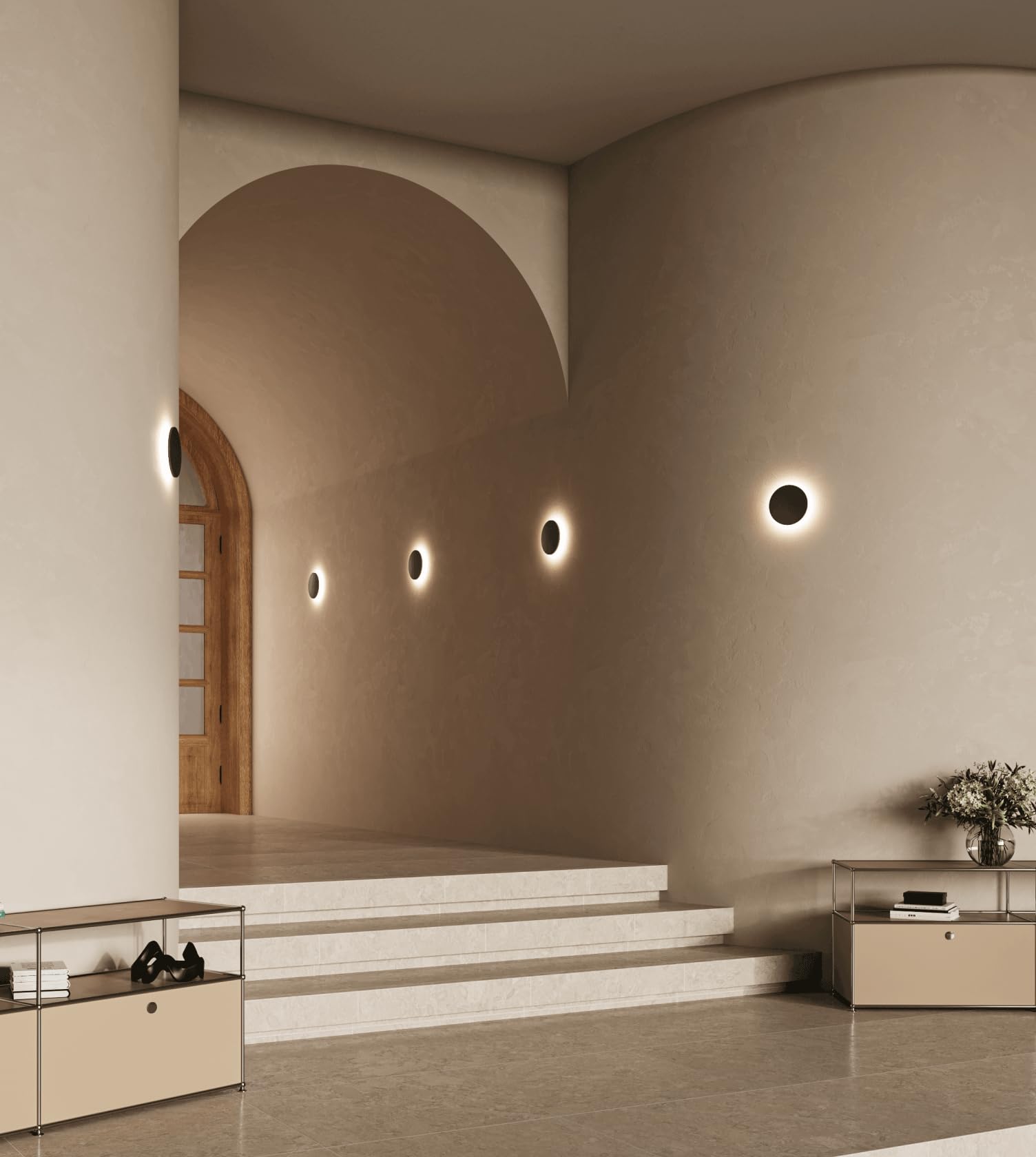 NEONA OTIS LED Wandleuchte Aluminium Up Down warmweiß 2700K, Innen und Außen geeignet, CRI 90 Schwarz Weiß, Kabelanschluss oder Akku (Schwarz, Kabelanschluss)