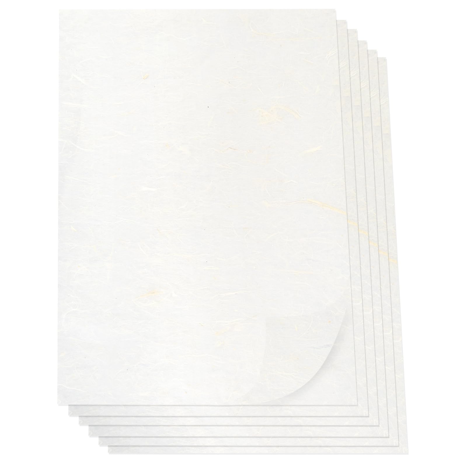 A4 Rice Paper, 50 Sheets Mulberry Natural Plant Fibers Textured Printable Washi Paper for Crafts Writing Painting Gift Wrap Card Making (FloralWhite)