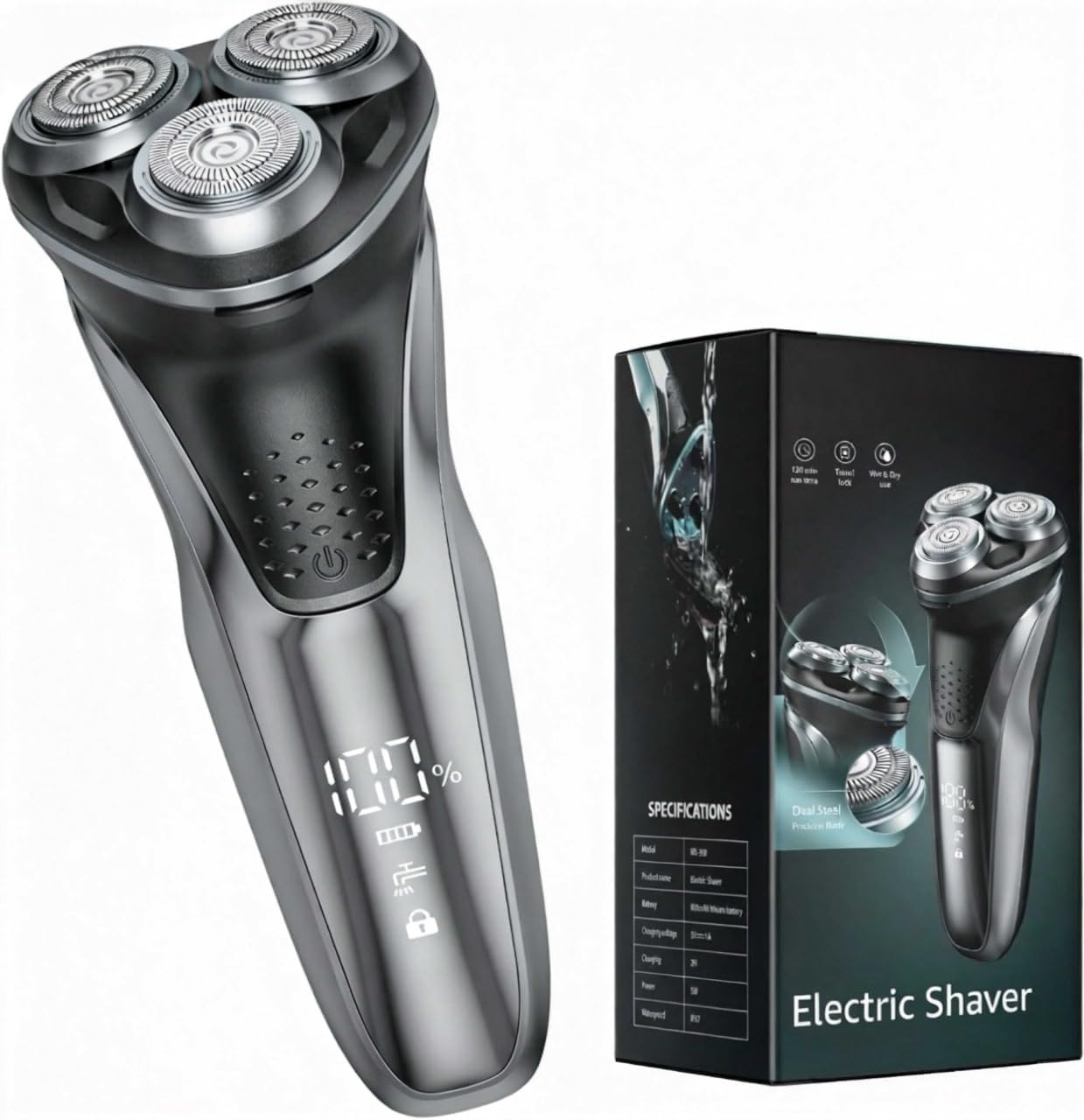 Electric Razor for Men, IPX7 Waterproof Shaver