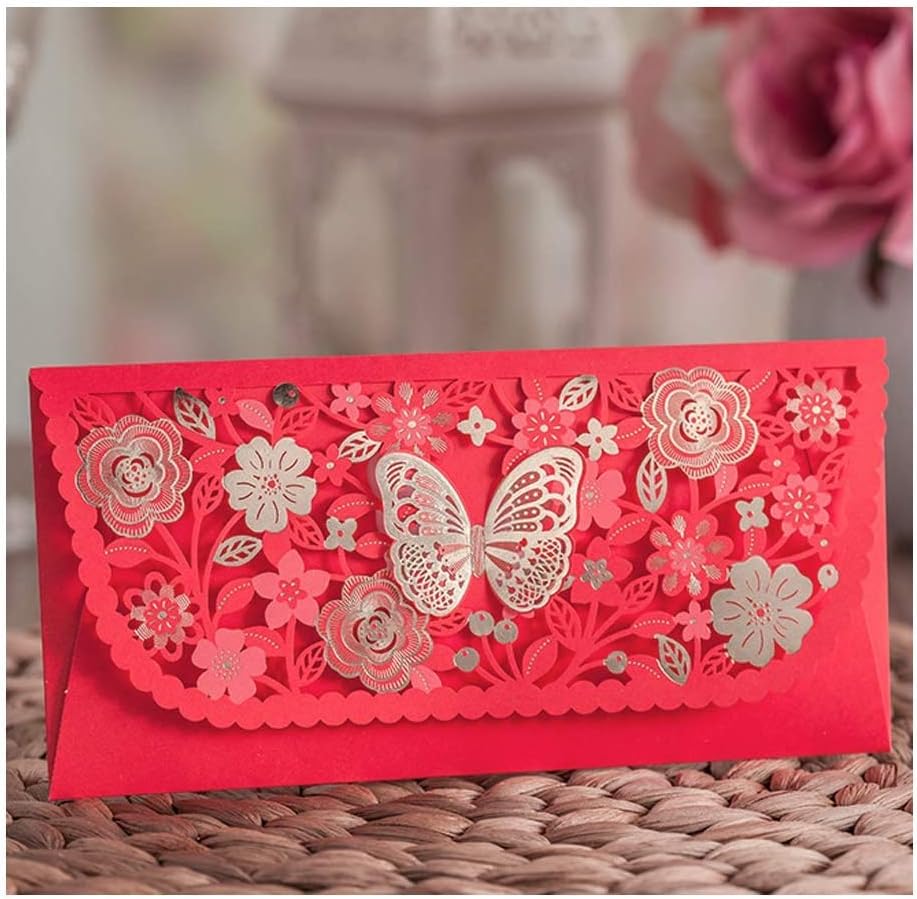 Miniatura 3 de 10 sobres rojos chinos de regalo de dinero de la suerte Hong Bao para ocasión de boda