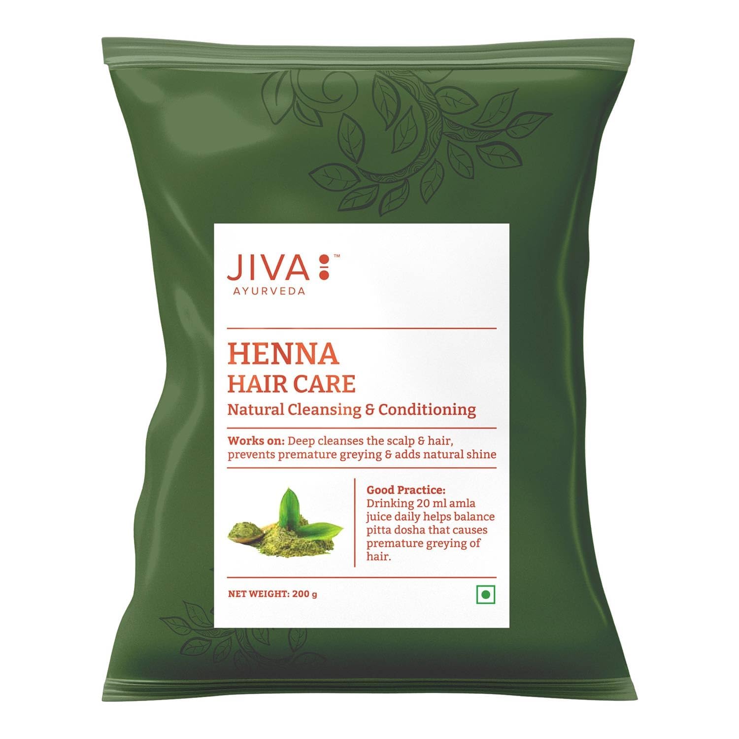 Jiva Henna Hair Care Powder 100% Pure & Natural | Cleans & Nourishes Hair & Roots And Provides Natural Color & Shine | Helps With Dandruff, Itchy Scalp, & Frizzy Hair -200g (Pack of 1)-image-45