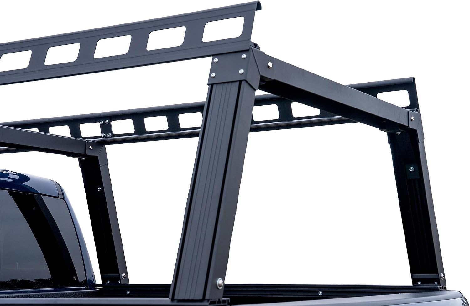 Black Horse Heavy Duty Ladder Rack Over Cab System 6.5' Bed Black Powder Coated Compatible with All 3/4-ton Trucks with 6.4ft to 6.7ft Bed Length Not Compatible with tonneau covers-CSFRHD65B