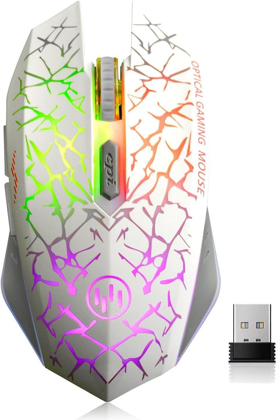 VEGCOO C12 Wireless Gaming Mouse,Rechargeable Mice Silent Click Cordless Mouse with 6 Buttons PC Gaming Mice Advanced Technology with 2.4GHZ Up to 2400DPI for PC Laptop (White) VEGCOO C12 Wireless Gaming Mouse,Rechargeable Mice Silent Click Cordless Mouse with 6 Buttons PC Gaming Mice Advanced Technology with 2.4GHZ Up to 2400DPI for PC Laptop (White)