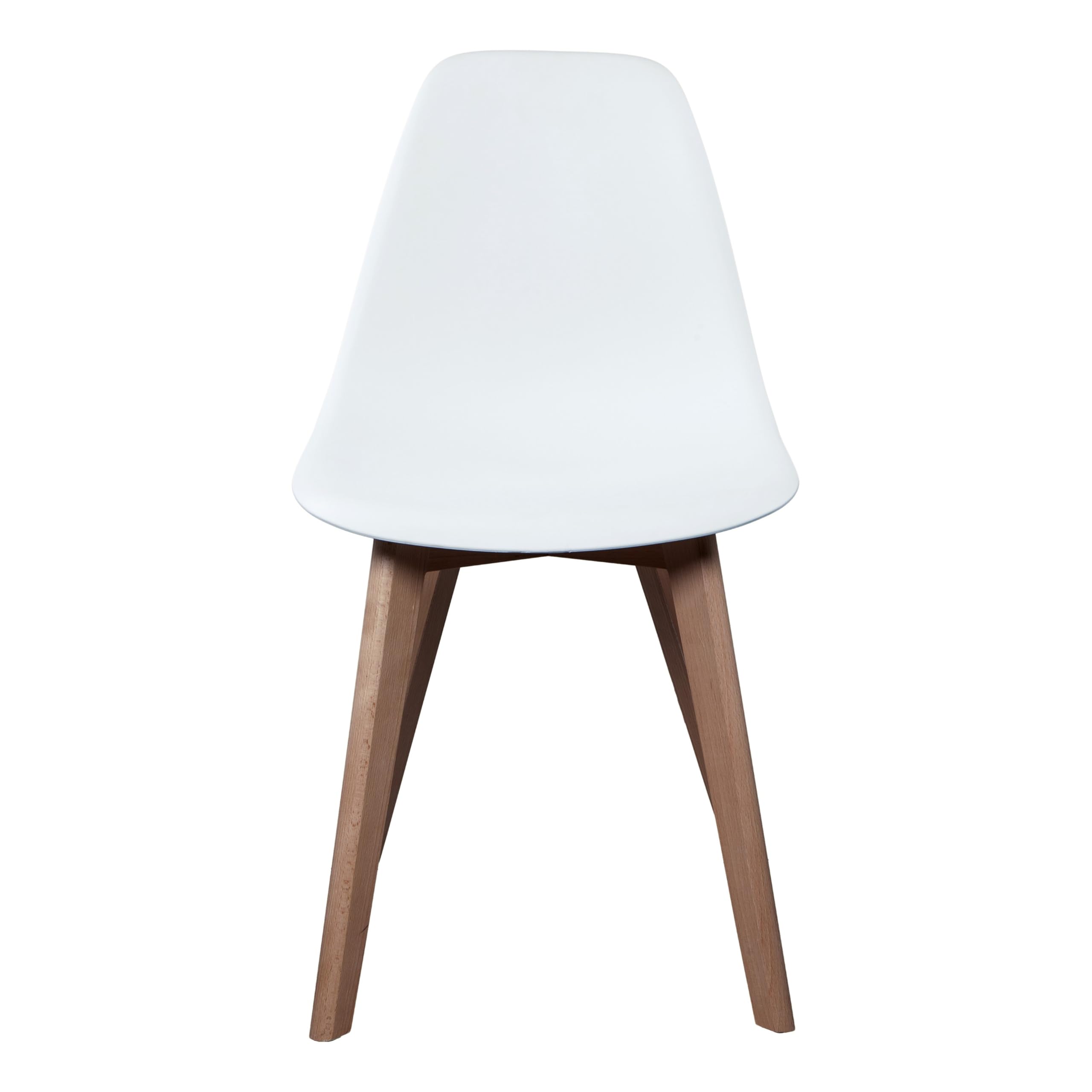 HOME DECO FACTORY - HD3074 Lot de 4 Chaises Rétro Scandinaves - Design Bi-Matière - Assise en Tissu - Pieds en Bois - Dimensions 46,2 x 52 x 86,4 cm - Couleur Blanc