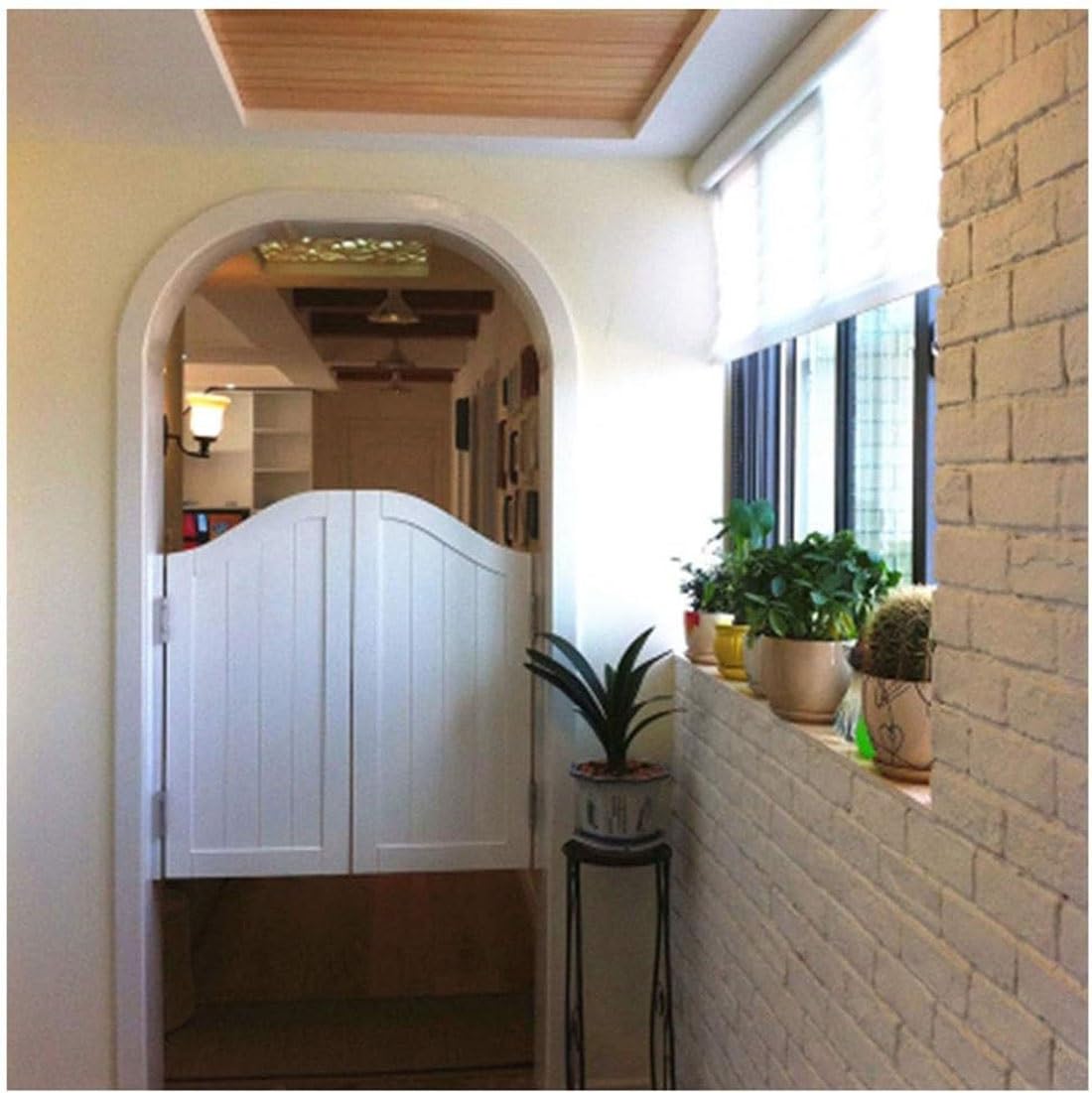 Portes battantes blanches en bois 80 cm pour café et cuisine style saloon