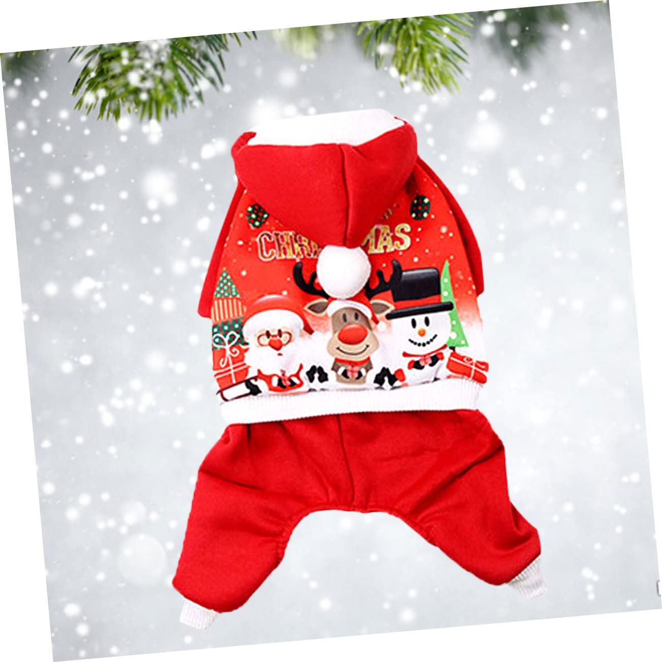 Mipcase 3 Pz felpa con cappuccio per cani di babbo natale per cani costume da cane natalizio abbigliamento natalizio costume di natale giacca per animali domestici di Natale rosso