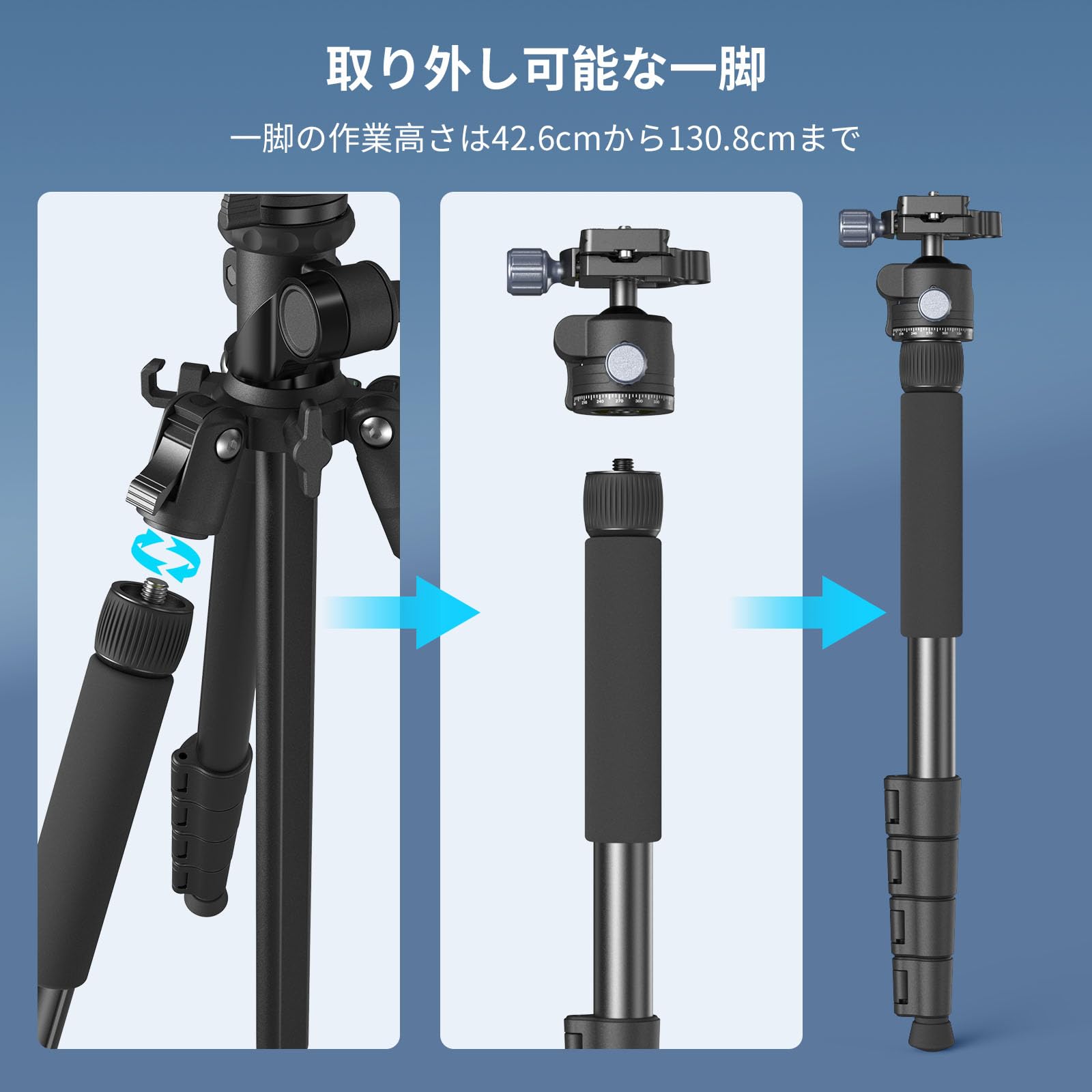 Amazon | SmallRig CT25 俯瞰三脚 カメラ用三脚 ビデオ三脚 164cm 最大