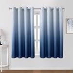 HOMEIDEAS Rideaux de blackout bleu marine Ombre 52 X 63 Longueur de pouce Gradient Chambre Darkening Thermal Insulated Energy Saving Grommet 2 Panneaux Fenêtre Draps pour Salon/Chambre