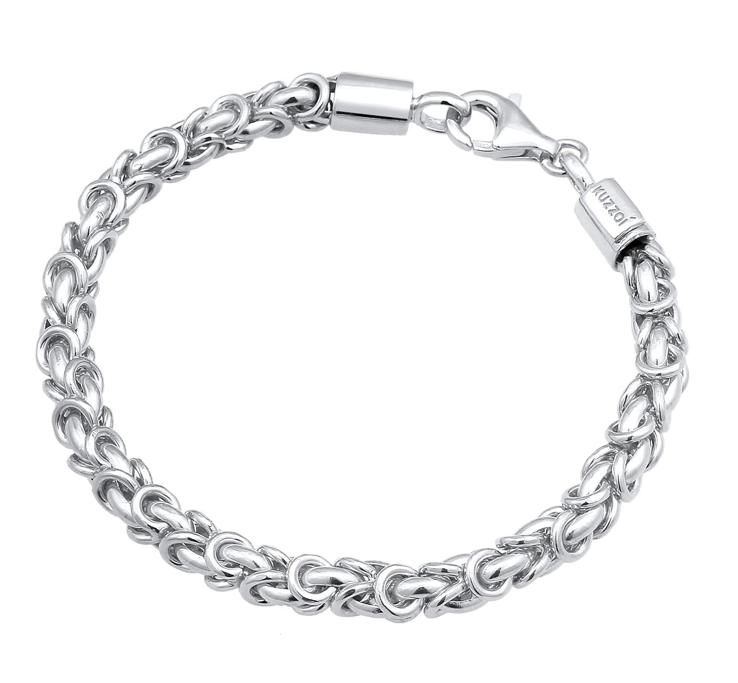 Kuzzoi Buddha Silber-Armband Herren 925 Silber Königsketten Armband (5 mm) | 925 Silber massives Königsarmband für Männer 21.5g