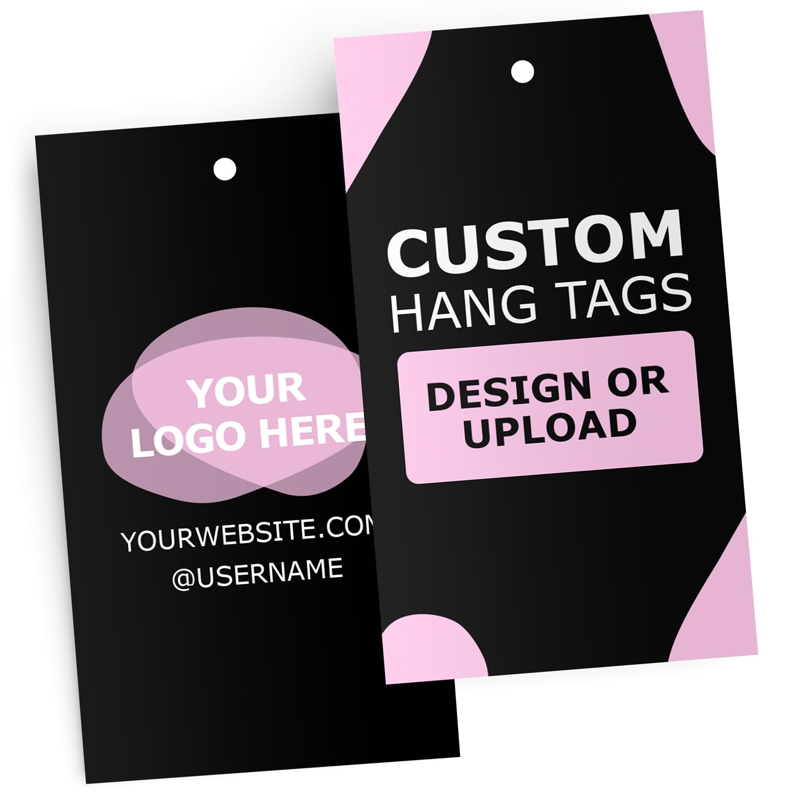 GotPrint Custom Hang Tags, Matte Writable, Vertical | Upload Design or Add Text | Double-Sided | Bulk Retail, Gift, or Favor Tags, 2” x 3.5”, 500 Qty