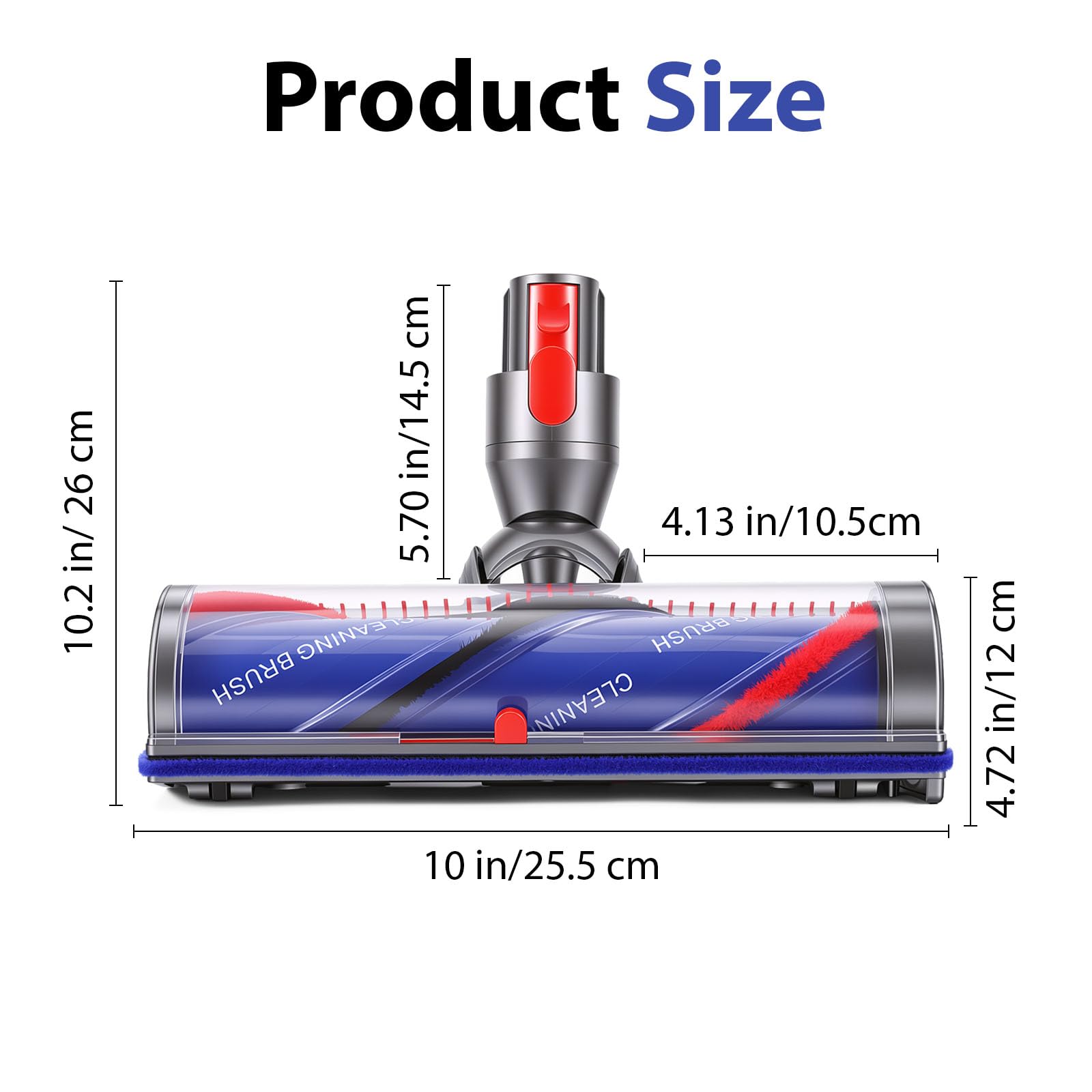Cepillo Motorizado Compatible con Dyson V7/ V8/ V10/ V11/ V15,Cabezal Direct Drive con Liberacion Rapida,Boquilla Turbina para Aspiradora,para Suelos Duros Alfombras y Limpieza del Hogar (A)