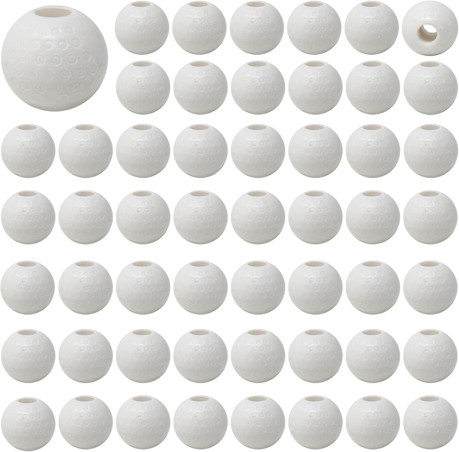 Honbay 100PCS Acrylic Golf Ball Sports Ball Beads Big Hole Beads Round Spacer Loose Spacer with 8.7 Yards Elastic Thread for Bracelets Necklaces Earrings Jewelry Making DIY Craft Project
