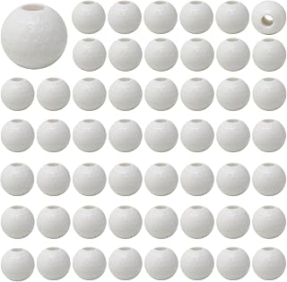 Honbay 100PCS Acrylic Golf Ball Sports Ball Beads Big Hole Beads Round Spacer Loose Spacer with 8.7 Yards Elastic Thread for Bracelets Necklaces Earrings Jewelry Making DIY Craft Project