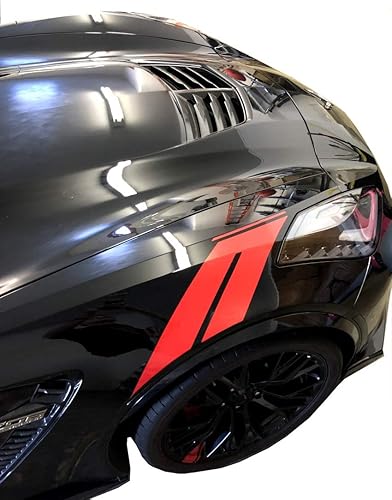 Fender Accent Hash Stripes para C7 Corvette Z06/Grand Sport (negro brillante)