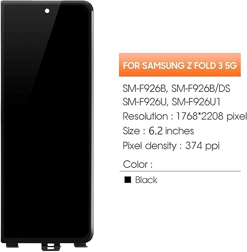 Miniatura 2 de AMOLED para Samsung Galaxy Z Fold 3 5G Reemplazo de pantalla LCD Z Fold3 Pantalla LCD SM-F926B SM-F926U SM-F926W Pantalla LCD Digitalizador Asamblea