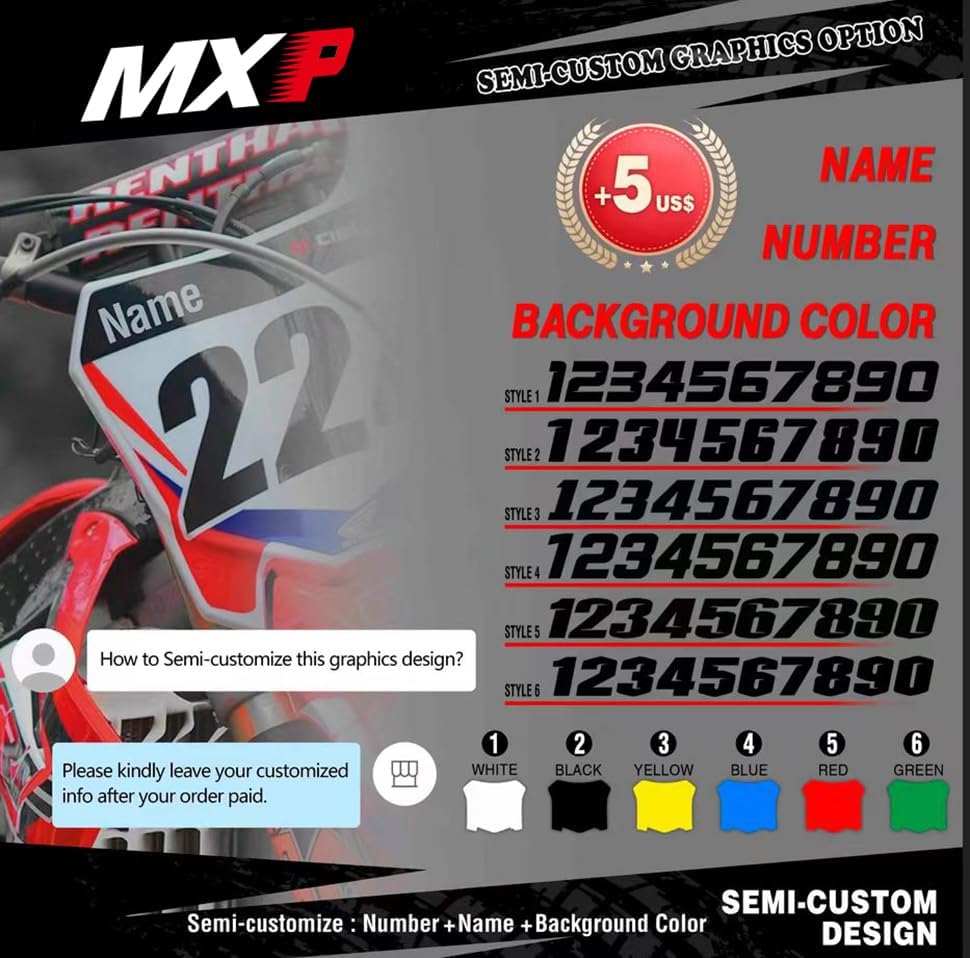 Miniatura 2 de DST0640 3M - Calcomanías de motocicleta personalizadas para Yamaha YZ250F YZ450F 2006 2007 2008 2009