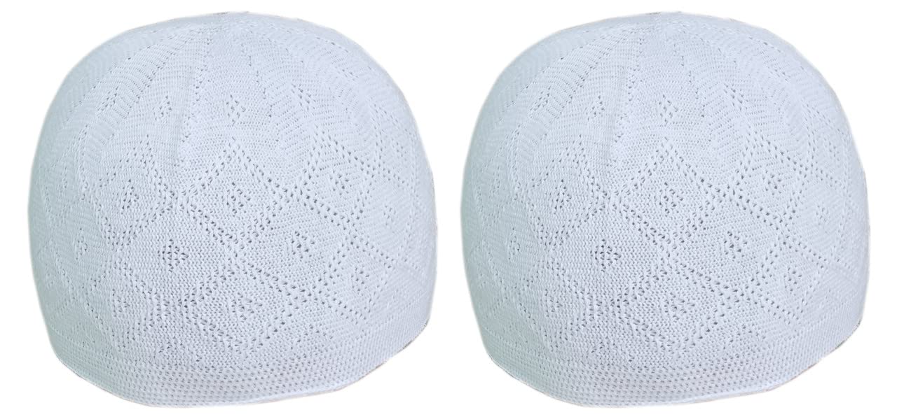 FAF Men’s Cotton Skull Cap (Pack of 2) | Skull/Turkish/Sufi for Namaz | Islamic Topi for Men | Muslim Prayer Cap | Soft Breathable topi for Salah (Color - White)-image-9