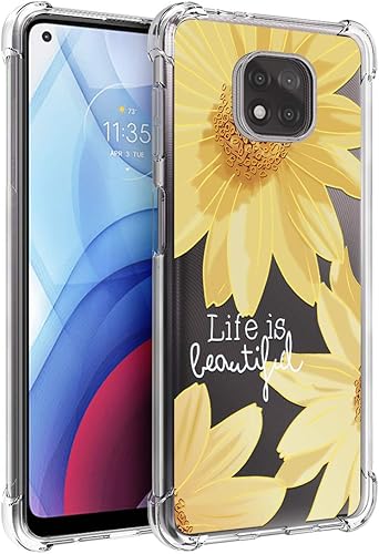 Osophter Funda para Moto G Power 2021, diseño floral floral para niñas y mujeres, absorción de golpes, flexible de goma TPU para Motorola G Power