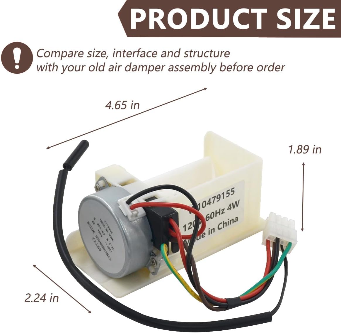 W10479155 Refrigerator Air Damper Control Assembly Replacement | WPW10479155, W10479155, 4447487, AP6022081, EAP11755410, PD00056007, PS11755410
