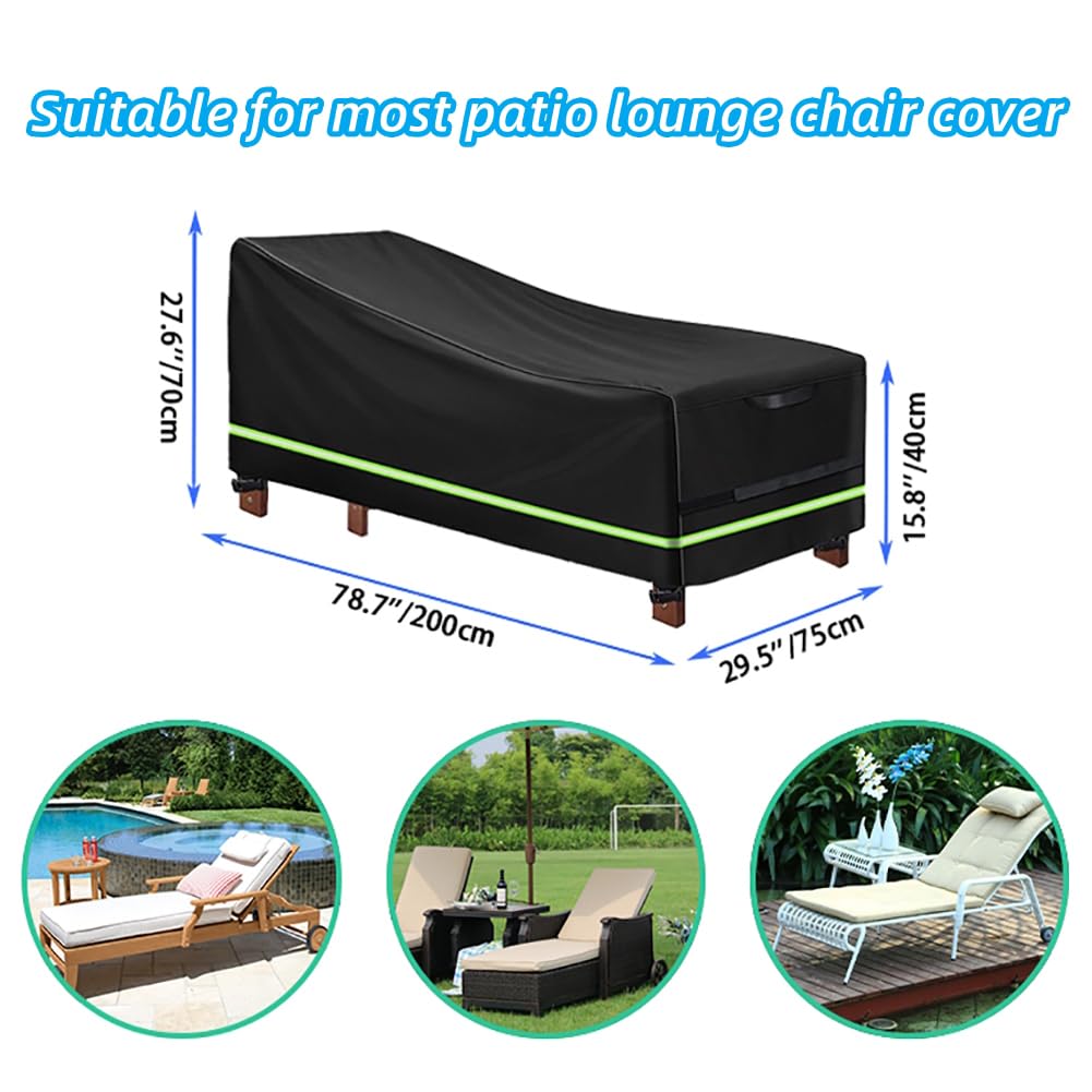 2 Pack Sonnenliege Abdeckungen mit reflektierenden Streifen, Heavy Duty 420D Oxford Fabric, Wasserdicht Winddicht Garten Sonnenliege Abdeckung