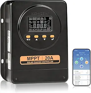 ECO-WORTHY MPPT Solar Charge Controller 12V/24V 20A with Bluetooth