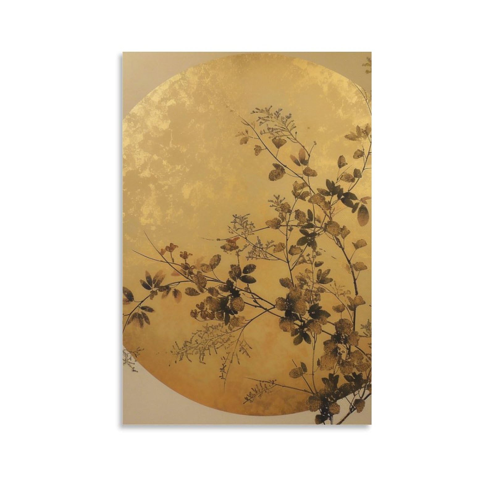 DHBANEIOK Golden Leaves Art - The Canvas Prints of Reproduction Artwork Pictures on Canvas Wall Art for Home Office Decorations 24x36inch(60x90cm)