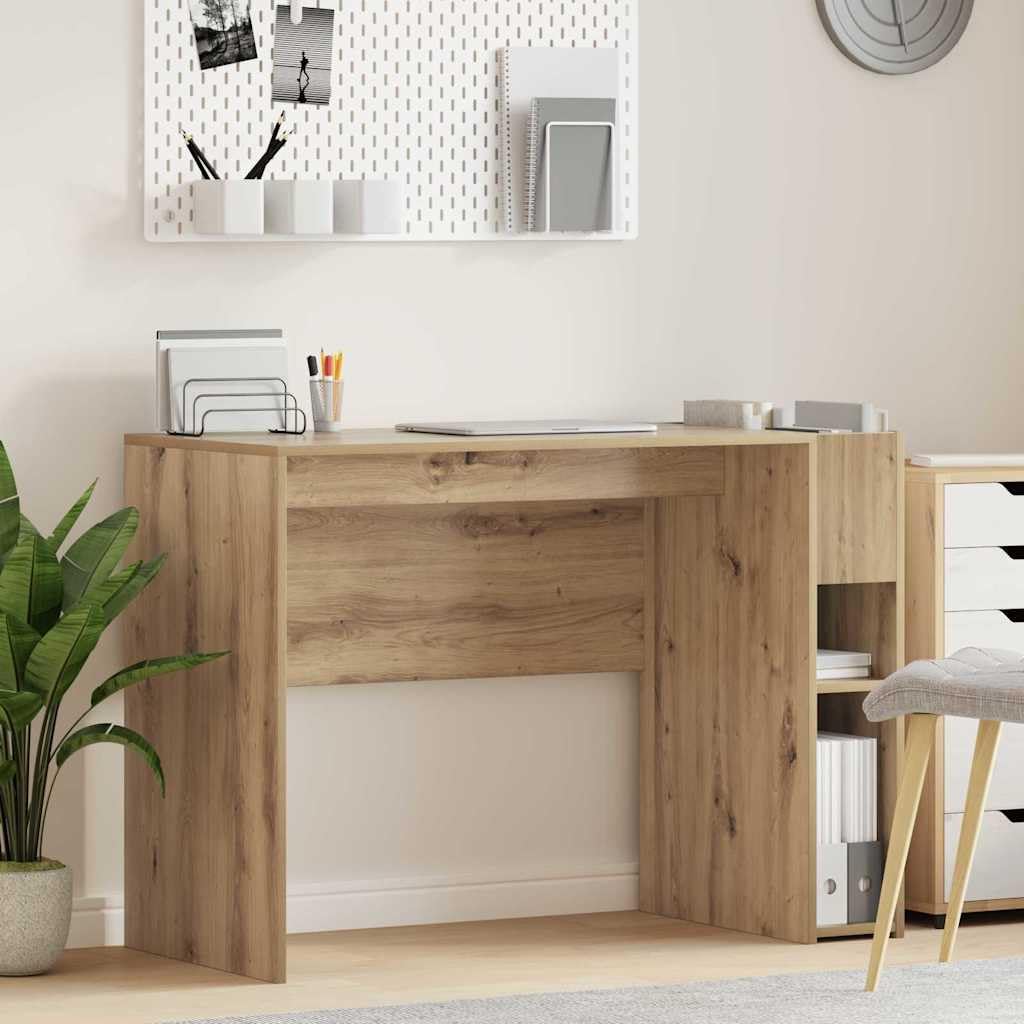 Scrivania in rovere Artisan, 109 x 50 x 78 cm, moderna scrivania per computer con ampio spazio di archiviazione, ideale per ufficio, casa, studio, ergonomica e salvaspazio