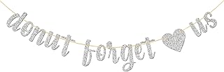 WeBenison Glitter Donut Forget Us Banner, Happy Retirment Theme, Farewell Party Supplies, Moving, Going Aways, Graduation Party Decorations Silver
