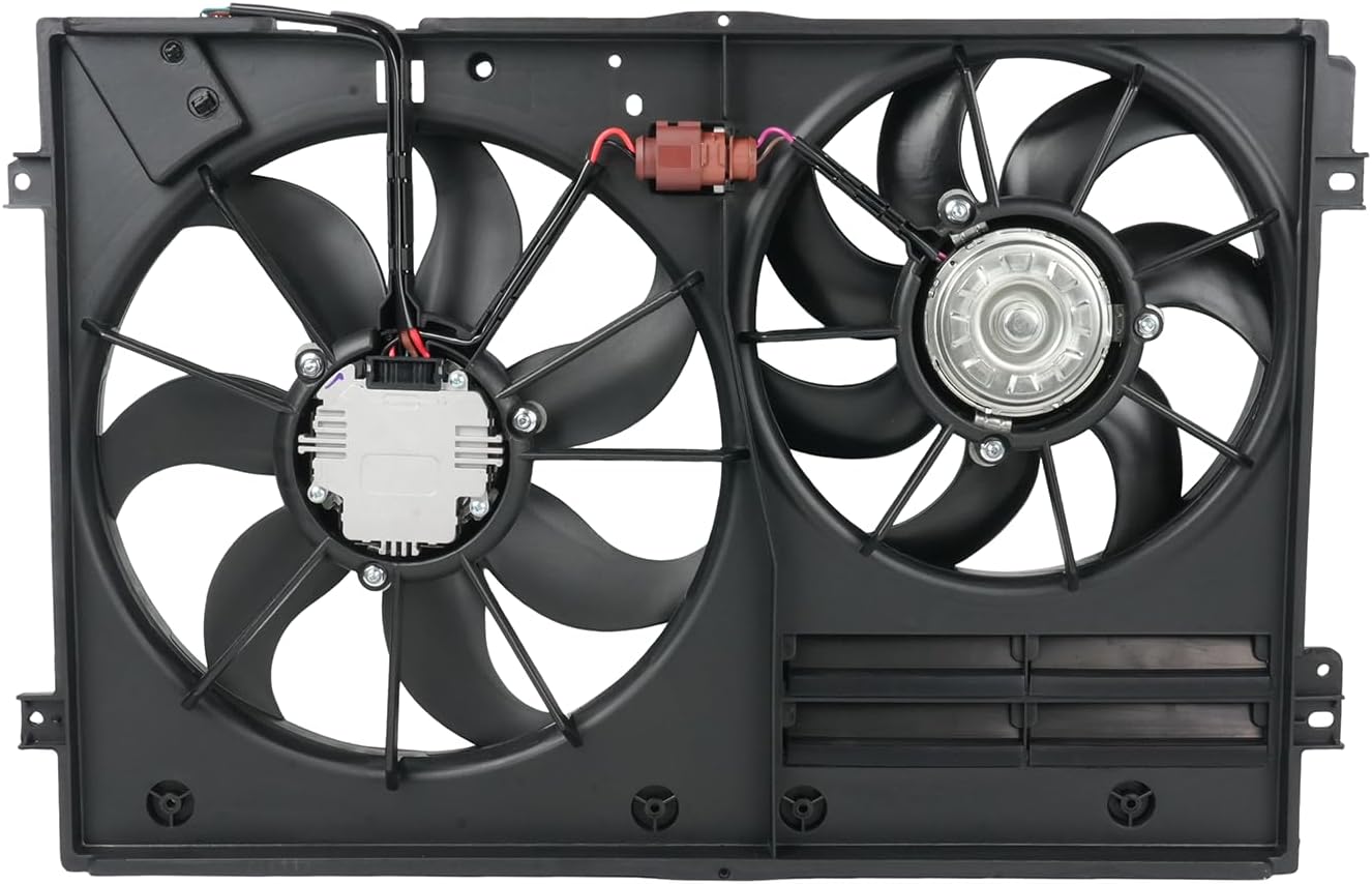 Engine Radiator Cooling Fan Compatible with Volkswagen Jetta, Passat, Golf, Tiguan, Beetle, CC, Eos, GTI, R32, Audi A3 TT Quattro, Replace 85644 1K0959455ET