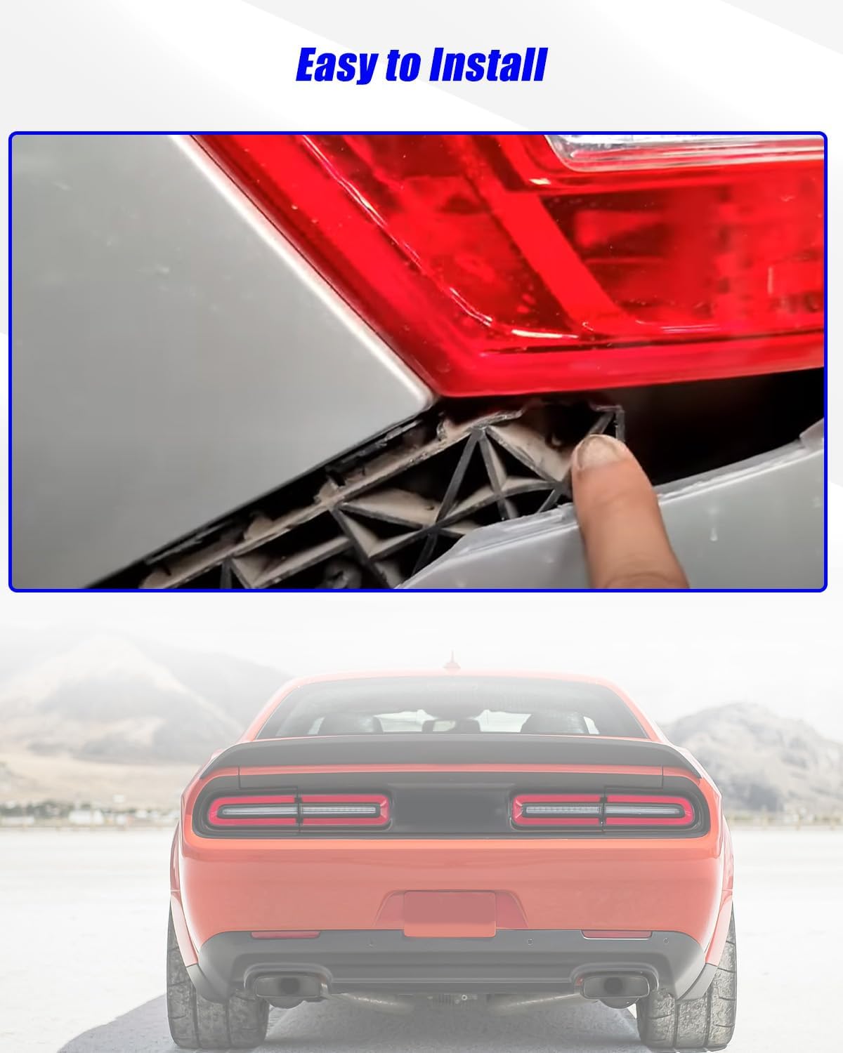 ULZOZN Front Bumper Support Bracket Cover Fit for Dodge Challenger 2015-2021 Replace 68375013AA 68259546AA 68024342AD 68024343AD, Left and Right Mount Retainer Kit