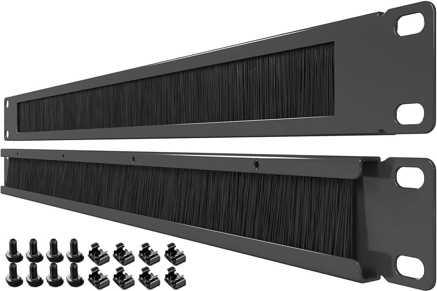 Amazon.com: 1U Brush Panel 2 Pack 19 inch Rackmount Strip Cable ...