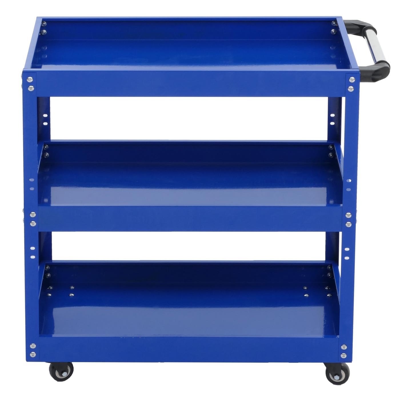 Mendler Carro de herramientas HWC-M25, carro de taller de transporte, ruedas de 3 estantes, acero 73 x 73 x 36 cm, azul