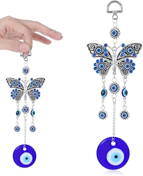 Evil Eye Hanging Decoration, Blue Evil Eye Glass Hanging Pendant Car Charm Ornament Evil Eye Decor Turkish Greek Amulet Car Accessories for Jewelry Good Luck Protection Wedding Party Favors