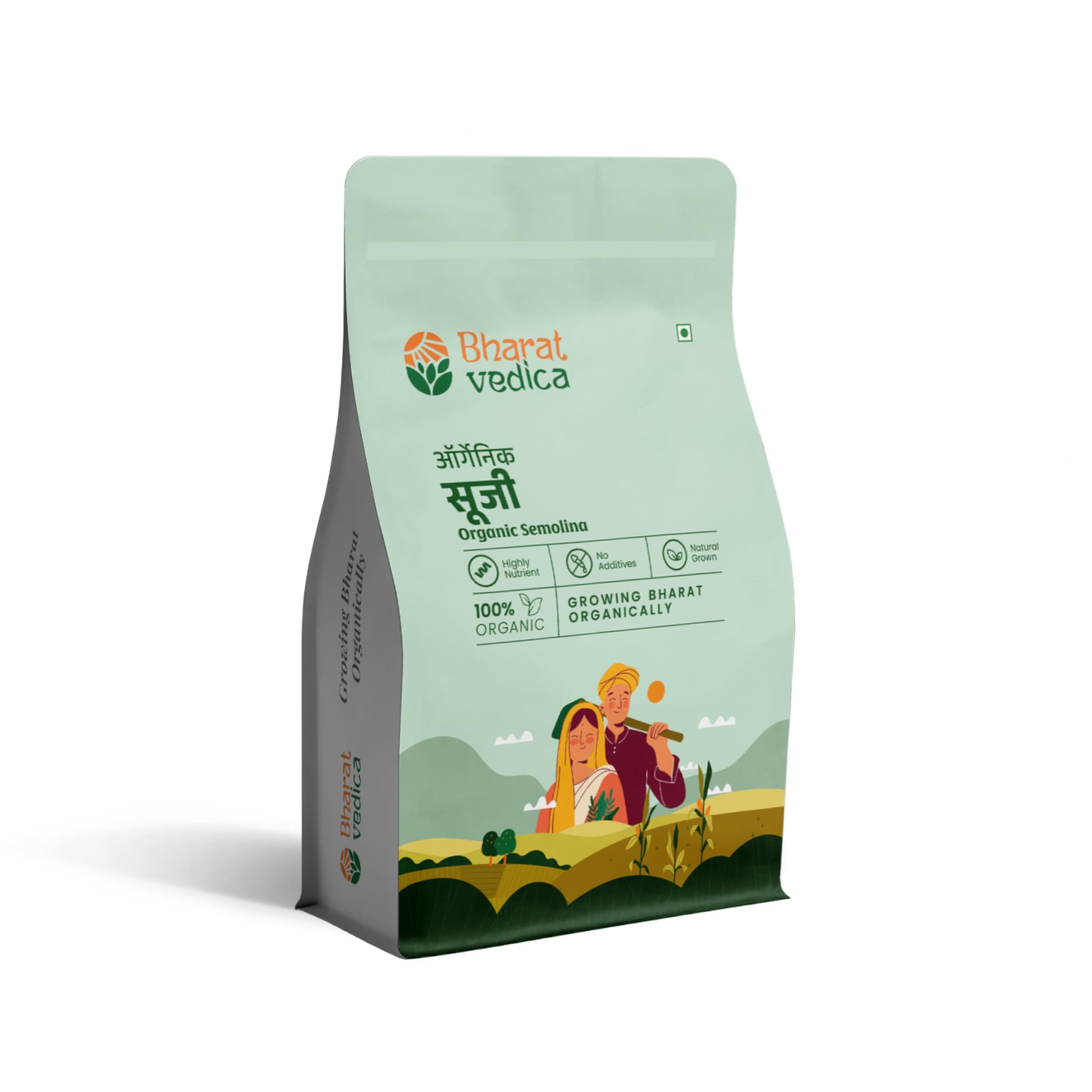 Bharat Vedica Semolina Grains, Highly Nutritious Sooji, Organic & Pure, No Chemical Additives, Nutty flavour, Versatile Culinary Benefits, 1 kg