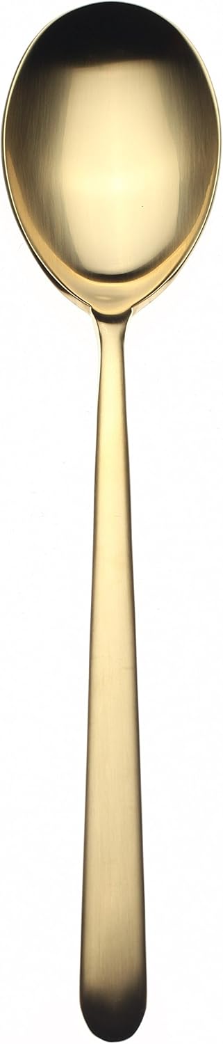 MEPRA Linea "Ice Oro" Cake Fork, Box of 6, Brushed Gold Finish, Dishwasher Safe Cutlery