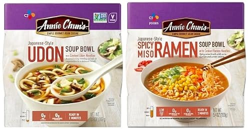 Soup Bowl Bundle - 7 Assorted Flavors (Pho, Miso, Korean Spicy Ramen, Peanut Sesame, Yakisoba, Pad Thai, Spicy Miso Ramen) - Authentic Asian Noodle Experience - Two Make Your Day Sporks - Thumbnail 3