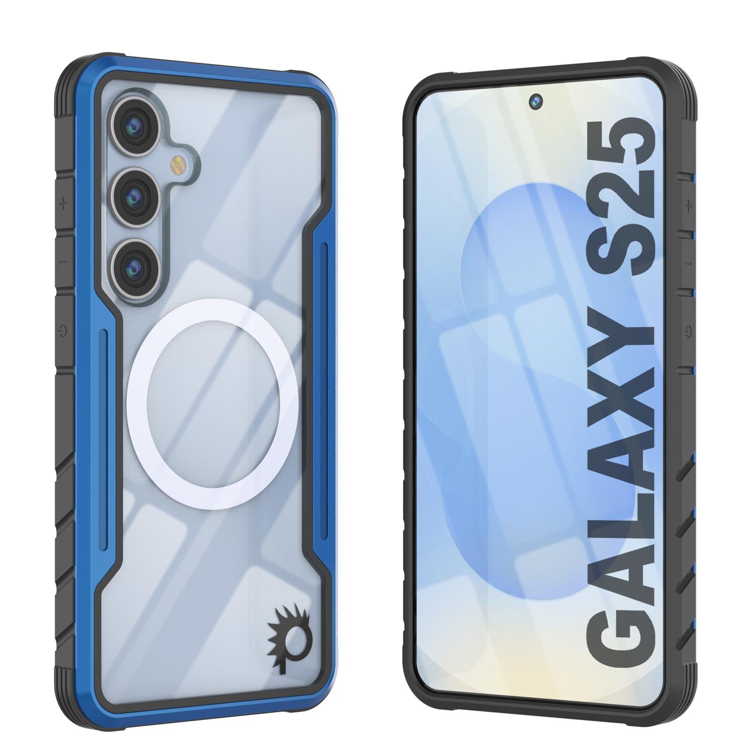 Punkcase for Galaxy S25 Case [Armor Stealth Series] Protective Military Grade Multilayer Cover W/Aluminum Frame [Clear Back] Ultimate Drop Protection