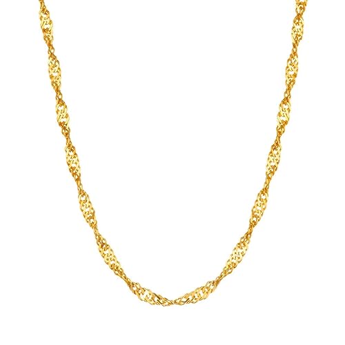 Daesar 18K Yellow Gold Necklace Chain for Women Chain Simple Necklace Chain Charms Gold Necklaces Dainty