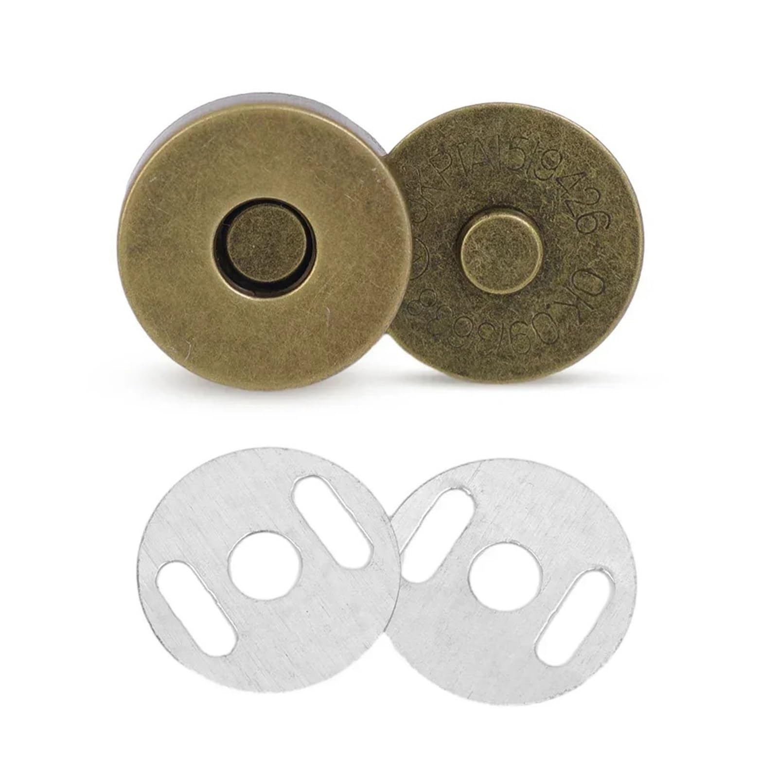 Magnetic Press Studs Magnetic Snap Fasteners Clasps Buttons Handbag Purse Wallet Craft Bags Parts Accessories Adsorption Buckle(Bronze-1.8cm,40pcs(10set))