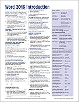 Microsoft Word 2016 Introduction Quick Reference Guide - Windows Version (Cheat Sheet of Instructions, Tips & Shortcuts - Laminated Card) 193979191X Book Cover