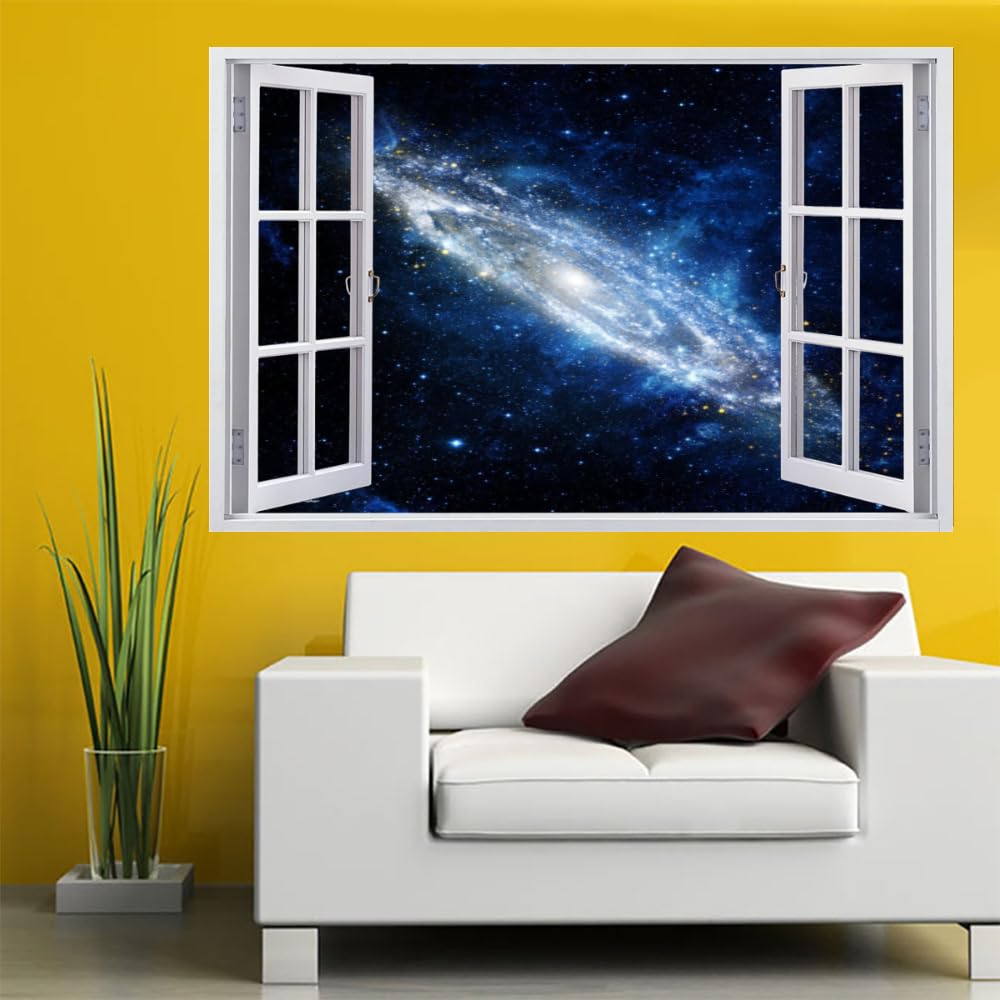 3D Durchbruch Wandtattoo Mädchen Kinderzimmer Kosmischer Wirbel Wandaufkleber Dekorative Planet Abnehmbare Wandsticker Vinyl für Junge Teenager Zimmer Wohnzimmer Schlafzimmer Wandbilder Deko