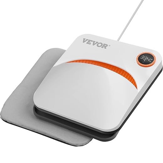 VEVOR Heat Press Machine,9x9inches Portable Shirt Printing Multifunctional Sublimation Transfer Heat Press Machine Teflon Coated, Easy Iron-on Press for T-Shirts/Pillows/Bags/HTV Vinyl Projects