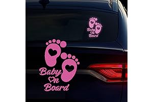 Baby on Board Stickers for Cars - Cute Purple Love Feet