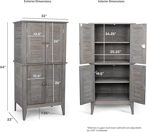 Miniatura 3 de Homestyles Armario de almacenamiento grande gris Maho