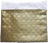 仏壇 打ち敷き （内敷き） 四角 打敷 高級金らん布利用の一枚 キットカット (オーロラ（緑）, 幅32×21cm（50代）)