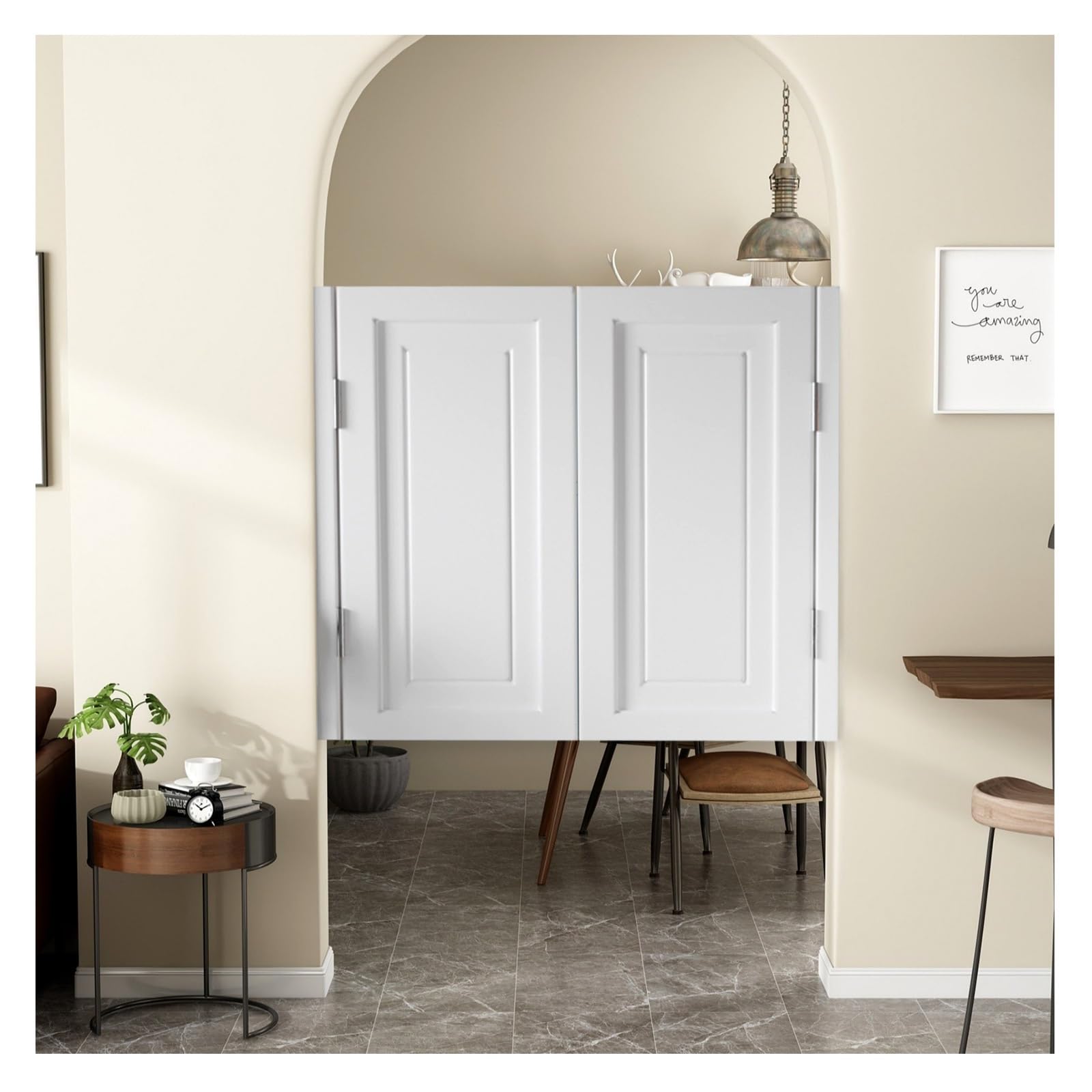 Porte oscillanti di legno solido con la funzione di chiusura automatica per gli ingressi di Antivari, portico e contatore