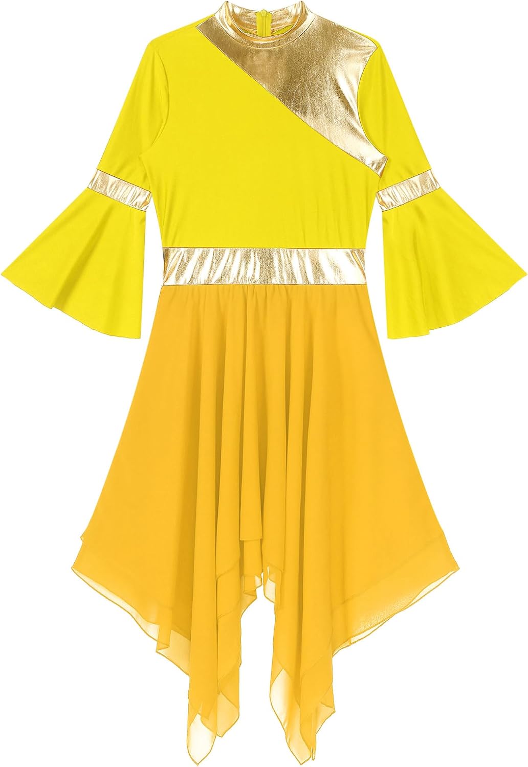 Hularka Women's Praise Dance Costume Overlay Tunic Sequins Worship Liturgical Lyrical Dance Dress