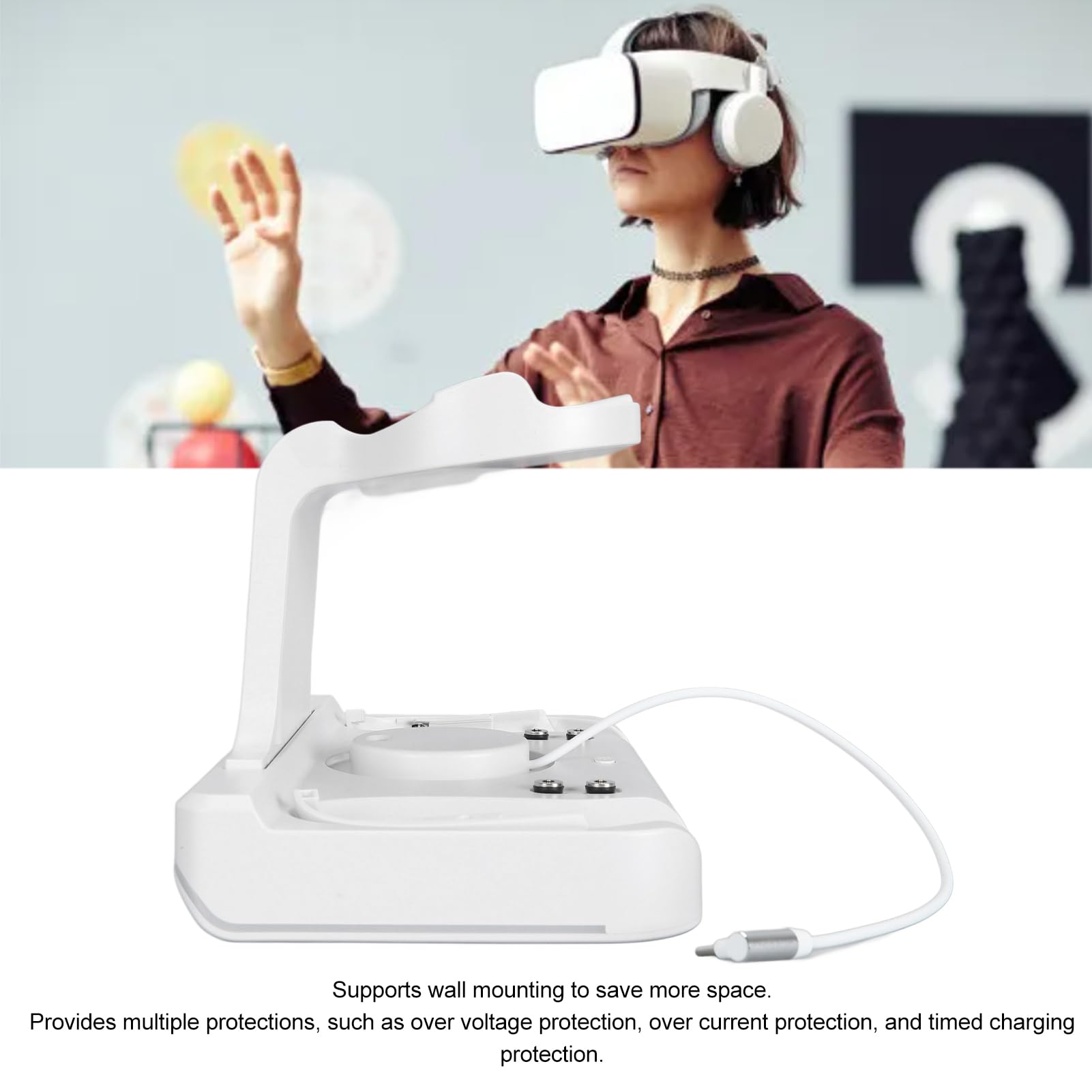 Dock di Ricarica per Visore per Stazione di Ricarica Rapida VR Dock per Controller per Supporto per Visore VR Supporto Controller per Batterie
