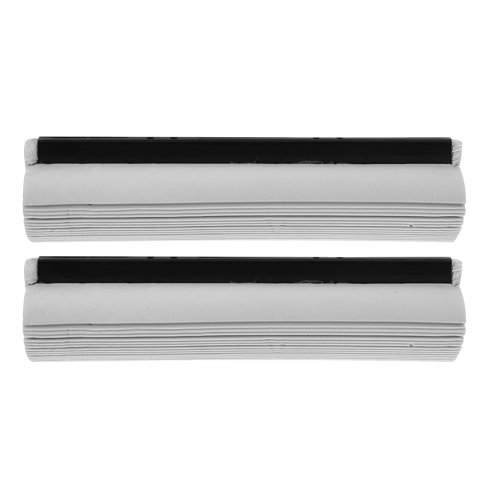 2 Cabezales de Repuesto para Trapeador de Esponja Rodillo, Esponja Absorbente Gris 33 Cm, Recambio para Limpieza de Suelos en Cocina, Baño y Garaje, Accesorio Duradero para Mopas
